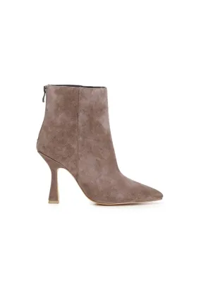 boots en daim à haut talon asymétrique et bout pointu - CafèNoir