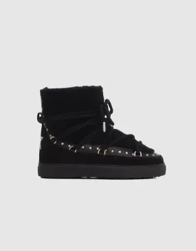 Boots fourrés noirs cuir velours INUIKII x IKKS Femme