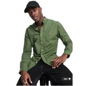 RALPH LAUREN Chemise slim olive - Sport Aventure