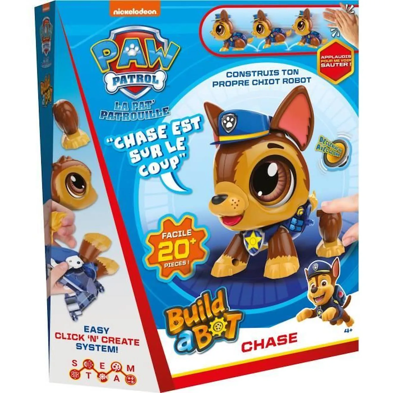 Robot Pat Patrouille Chase - GOLIATH - Assemble et personnalise ton compagnon robot marron - Goliath