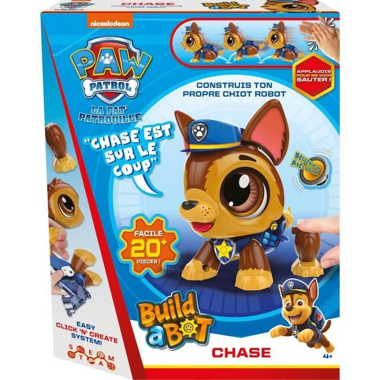 Robot Pat Patrouille Chase - GOLIATH - Assemble et personnalise ton compagnon robot marron - Goliath