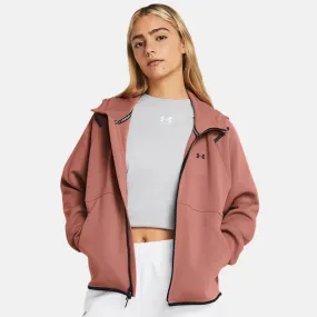 Sweat capuche zippé femme Under Armour Unstoppable Fleece - Rose